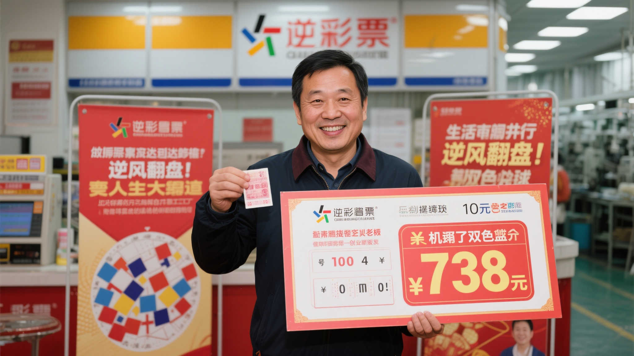 破产老板10元机选中双色球738万 要重新开工厂
