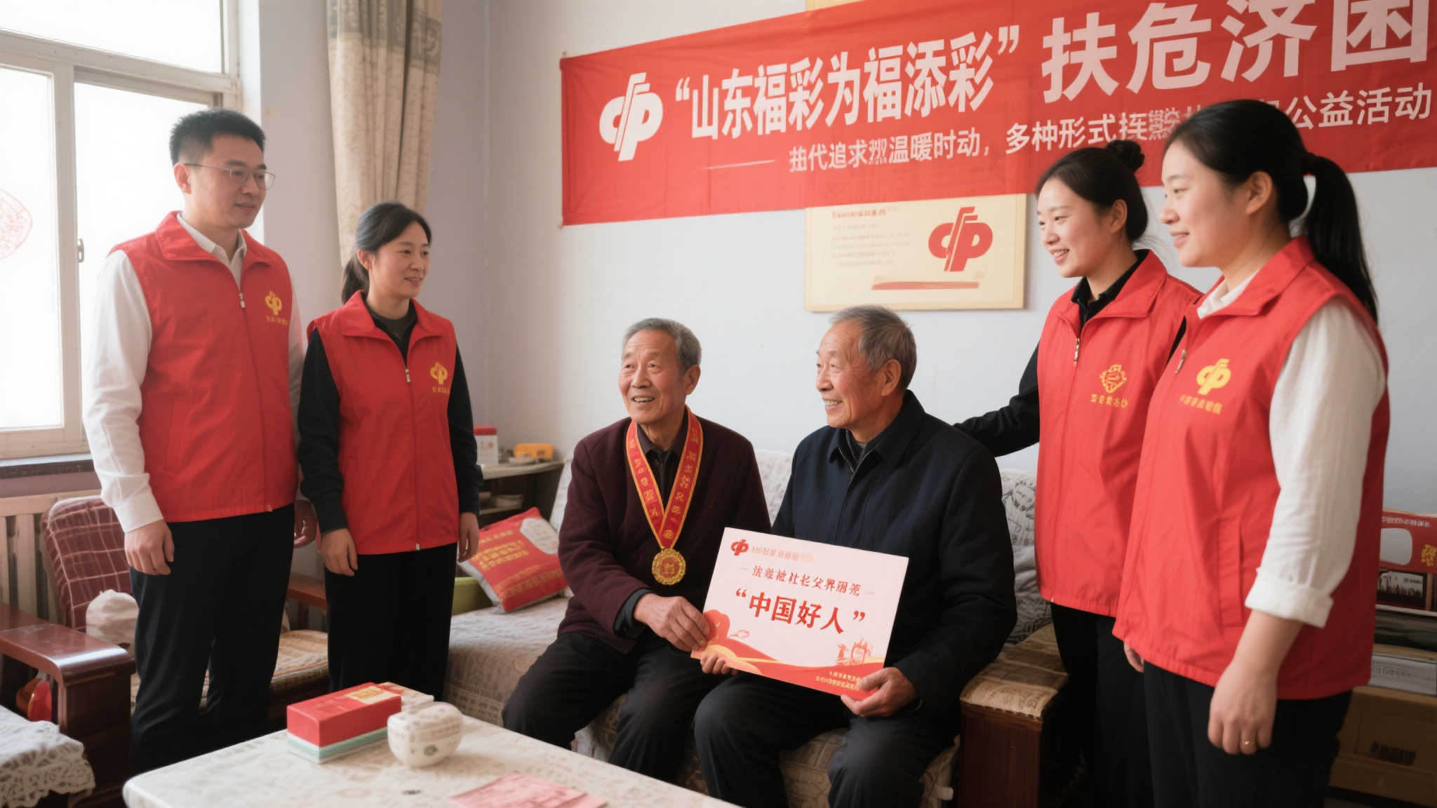 山东福彩传递公益力量 关爱中国好人傅尊业 山东福彩传递公益力量 关爱中国好人傅尊业