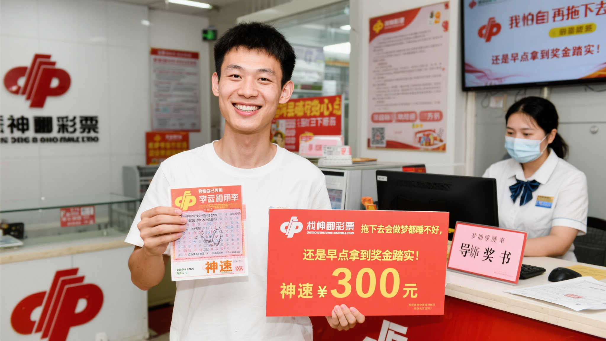 00后小伙突发奇想买彩票，喜中80万福彩大奖，当天火速领奖